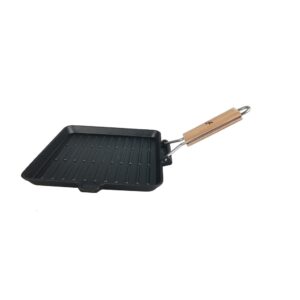 Grill King Cast Iron grill tava s odvojivom drvenom ručkom, 24 cm