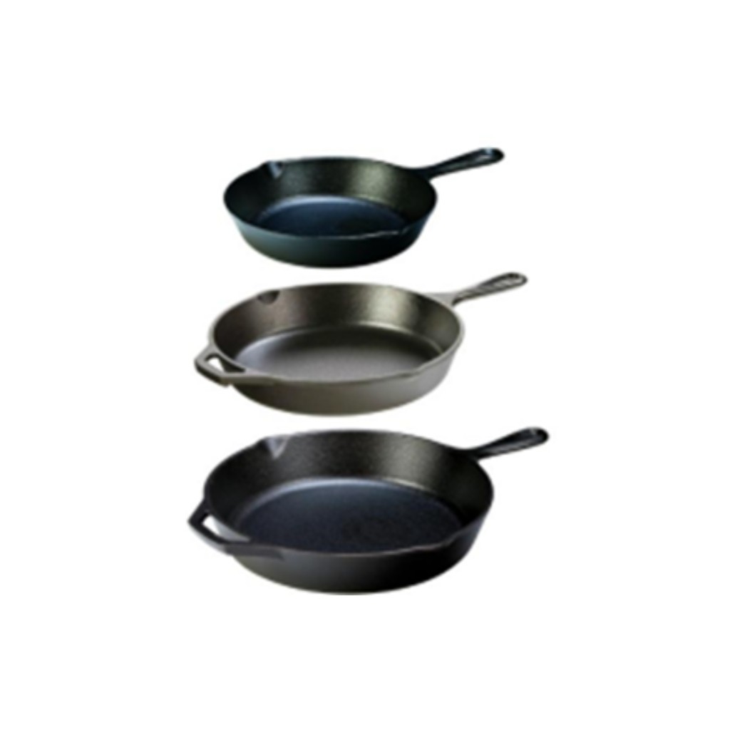 Grill King Cast Iron Outdoor 3-u-1 set dubokih tava s livenom ručkom