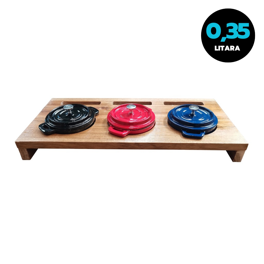 Grill King Cast Iron 4-u-1 mini Dutch oven set sa stalkom, 10 cm