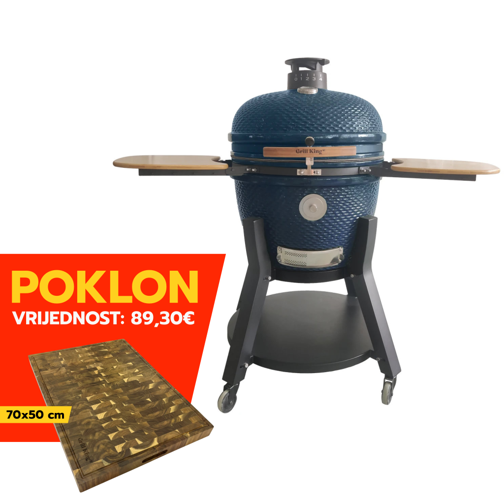 Grill King Kamado 24" keramički roštilj sa stalkom, dimilicom i opremom, 61 cm
