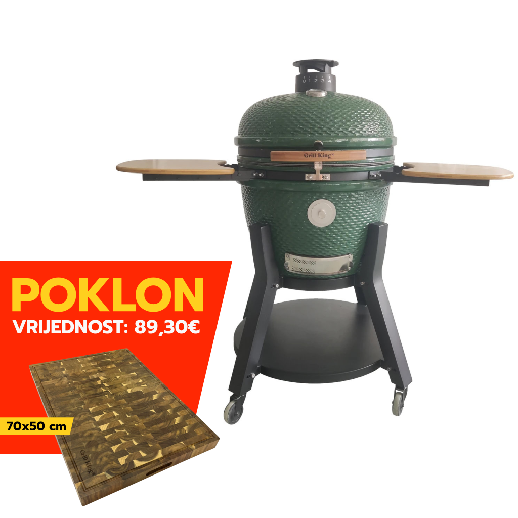 Grill King Kamado 24" keramički roštilj sa stalkom, dimilicom i opremom, 61 cm