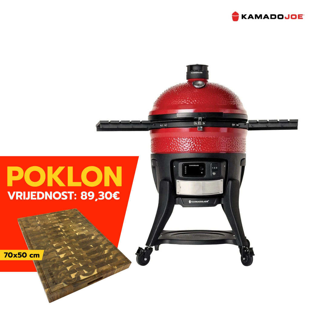 Kamado Joe Big Joe Konnected Joe Digital keramički roštilj i dimilica na ugljen s postoljem, 24"/61 cm