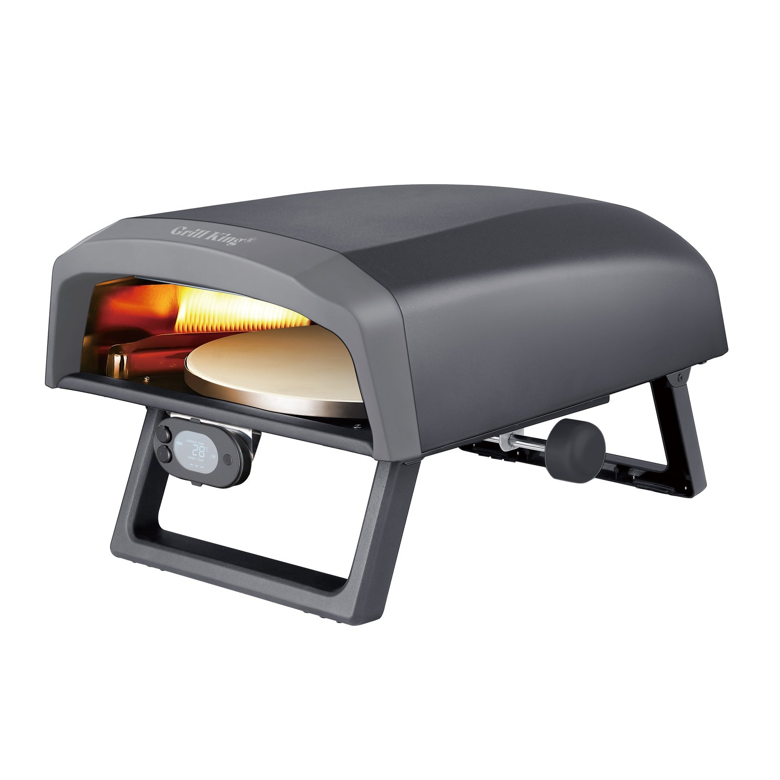 Grill King Pizzaiolo 12" plinski rotacioni pizza pekač s termometrom + bogata oprema u setu