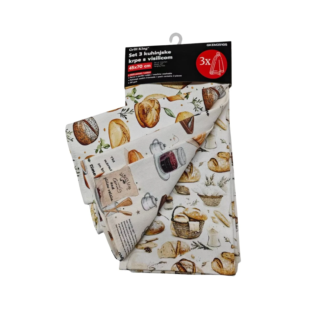 Grill King CHEF PRO 3u1 set pamučnih kuhinjskih krpa